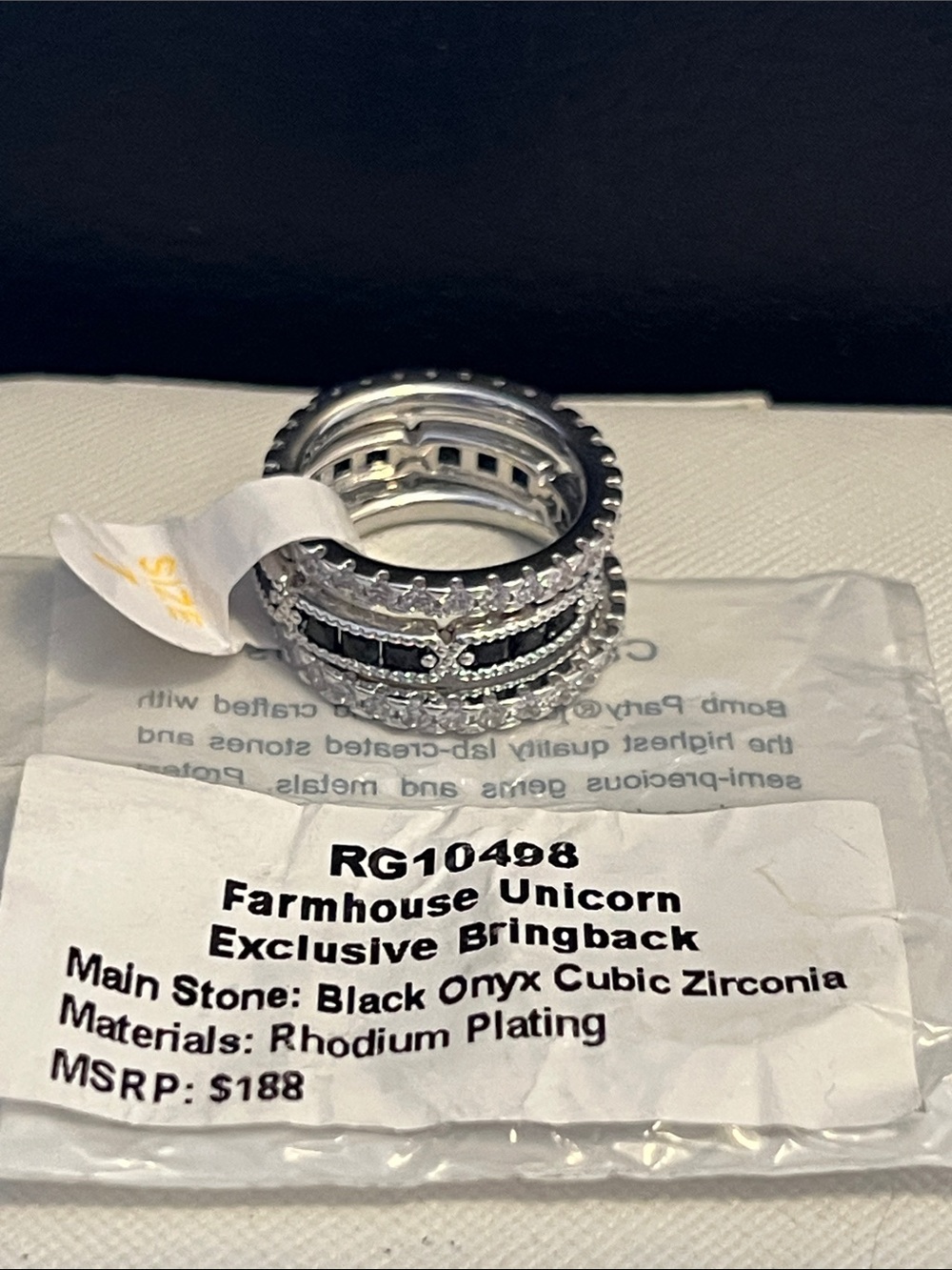 Bomb Party Farmhouse Unicorn Exclusive Bringback rings